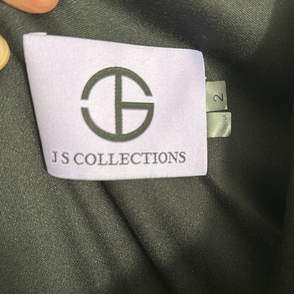 JS collections Gold and black one shoulder formal gown - Picture 3 of 4